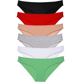 Resim 6 Adet Süper Eko Set Likralı Kadın Slip Külot Renk 2 Çok Renkli 