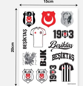 Resim Beşiktaş Sticker Seti Bayrak & Atatürk - Lisanslı Orijinal 