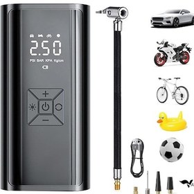 Resim Valkyrie 100w 6000mah Şarjlı Araba Lastik Hava Pompası Led Işıklı Çok Amaçlı Bisiklet Yatak Top Pompası 