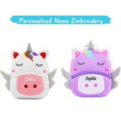 Resim Kişiselleştirilmiş İsim Nakışlı Hayvan Sırt Çantası, Sevimli Peluş Unicorn Mini Günlük Sırt Çantası 