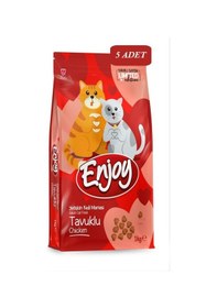 Resim Enjoy Tavuklu Kedi Maması Sevgililer Günü Özel Ambalaj 5 x 1 KG 