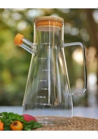 Resim Mithra Life 2 Adet Bambu Kapaklı Borosilikat Cam Yağdanlık 900 Ml Mıt1071 