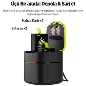 Resim GoPro İkili Şarj Cihazı + 2 ADET Yedek Batarya ( GoPro Hero12 Black / Hero11 Black / Hero10 Black / Hero9 Black İçin) 