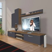 Resim Decoraktiv Eko 7 Mdf DVD Tv Ünitesi Tv Sehpası - Ceviz - Antrasit 