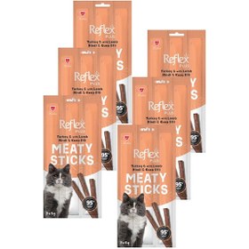 Resim Meaty Sticks Hindi Ve Kuzu Etli Kedi Ödül Çubuğu 3x5gr Altılı Paket 