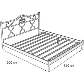 Resim Metalia Gm 301 Gold Dublex Metal Karyola Beyaz 160x200 