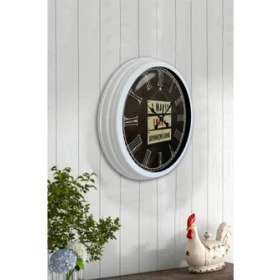 Resim Bahat Tedarik Salon Ofis Duvar Saati Beyaz Alüminyum Metal Çerçeve 40 cm 