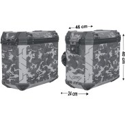 Resim Gp Kompozit Dsn01 Universal 40 Lt X 2 Desenli Alüminyum Motosiklet Yan Çanta Seti 