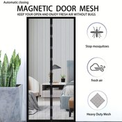 Resim Yeni Nesil Manyetik Kapı Perdesi Ekranı - Kolay Temizlenebilir Polyester Ağı ile Güçlü Manyetikler, Hırsızları Engeller, Çeşitli Oda Türleri için İdeal, Oturma Odası Perdeleri 