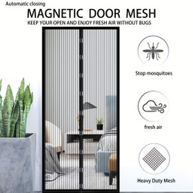 Resim Yeni Nesil Manyetik Kapı Perdesi Ekranı - Kolay Temizlenebilir Polyester Ağı ile Güçlü Manyetikler, Hırsızları Engeller, Çeşitli Oda Türleri için İdeal, Oturma Odası Perdeleri 