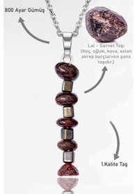 Resim Erilsa Sertifikalı Kırık Taşlı Model Lal - Garnet Taşı Kolye Çok Renkli 