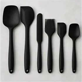 Resim 6lı Takım Yanmaz Yapışmaz Mutfak Pasta Slikon Yumurta Fırçası Kaşık Bıçak Spatula Seti Koza Gift 