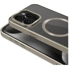 Resim İphone Uyumlu 15 Pro Max Uyumlu Mat Tasarımlı Magsafe Wireless Şarj Özellikli Zore Mat Setro Uyumlu Kılıf-g Gümüş 