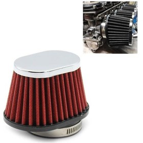 Resim 55mm Xh-un073 Mantar Kafa Stili Araba Modifiye Hava Filtresi Motosiklet Egzoz Filtresi Kırmızı 