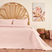 Resim Nuvomon Flos Çift Kişilik Yatak Örtüsü Seti - Pembe 