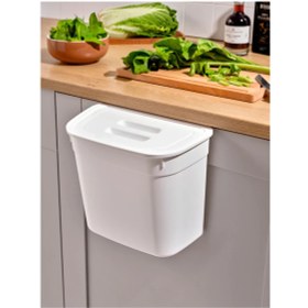 Resim Ovio Ev Yaşam 7 Lt Mutfak Tezgah Üstü ve Dolap Askılı Çöp Kovası Askılı Atık Kutusu 