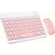 Resim Schitec Kablosuz Klavye Ve Mouse Set Type-c Şarjlı Bluetooth 2.4g Bağlantlılı Pembe Diğer 