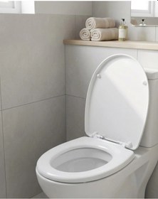 Resim Mey İthalat Dayanıklı Klozet Kapağı Universal Model Kolay Kurulum Hijyenik Banyo Ürünü Beyaz 