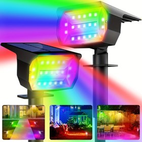 Resim 1/2/4/6 Paket Güneş Spot Işıkları, 7 Modda Renk Değiştirme, Güneş Enerjili Güvenlik Işıkları, Patio, Yürüyüş Yolu, Havuz, Bahçe, Bahçe, Sürüş Yolu, Düşük Voltaj, Düğme Kontrolü, Poliüretan Malzeme, Plastik Lamba Gölgelik, Ayrılabilir Düz Montaj Aparatı, 1500mAh Lityum Pil, Uzaktan Kumanda Dahil Değil 