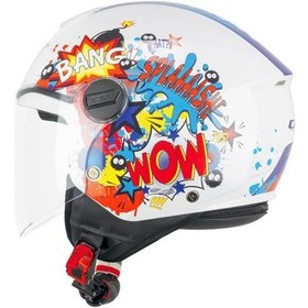 Resim Cgm 261G Mini Comıcs Çocuk Kaskı Beyaz Mavi 