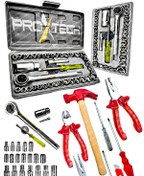 Resim PROXTECH Çok Fonksiyonlu 48 Parça Krom Çelik Cırcırlı Lokma Pense,yankeski,tornavida Kontrol Kalemi Ful Paket 