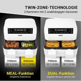 Resim N8werk 5.5 L Kapasiteli Yağsız Fritöz Tek Hazne LED Ekranlı Kolay Temizlik Özelliği 