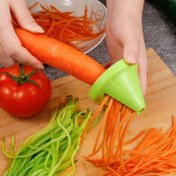 Resim El ile Spiral Sebze ve Meyve Soyucu, Çok İşlevli Metal Döner Rende, Patates ve Havuç Rendeleyici, 1adet Mutfak Aracı, Plastik Bıçak, Preslenmiş Yapı 