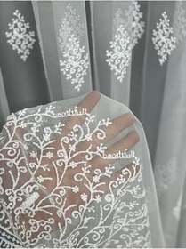 Resim Cortibo Lizbon Serpme Desen 1'e 2,5 Orta Pileli Tül Perde, 150 x 260 