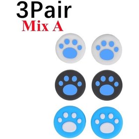 Resim 3 Çift Mix A-silikon Nintendo Switch Lite Gamepad Denetleyicisi Için Kaymaz Kap Başparmak Sapları Sopa Kapakları Sevimli 