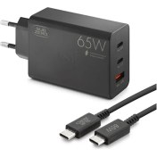 Resim Galaxy M21S Uyumlu 65W Usb+Pd+Pd ( 3 ) Girişli Süper Fast Type-C Şarj Aleti + Kablo ( Orginal Subzero) 