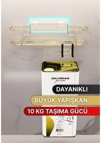 Resim Bino Baharatlık Lüks Metal Gold Mutfak Rafı Banyo Rafı Yapışkanlı Kancalı Şık Tasarım Tuzluk Askılık Çok Renkli 