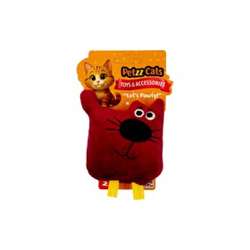 Resim PetzzCats Kedy Matatabi ve Çıngırak Sesli Peluş Kedi Oyuncağı Bordo 10x7 Cm 