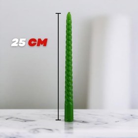 Resim Şamdan Mum Burgulu 2'li Yeşil Dekoratif Mumu Kandil Hediyelik Fitilli Mumluk 25 cm 