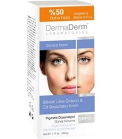 Resim Dermaderm Bitkisel Leke Giderici & Cilt Beyazlatıcı SPF 50+ Gündüz Kremi 100 G 