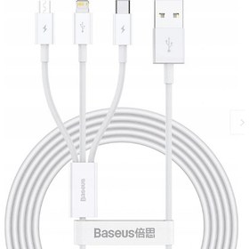Resim Baseus Superior Series (Micro+Lightning+Type-C) Üçlü Hızlı Şarj Veri Kablosu 3.5A 1.5 mt BS-33909 