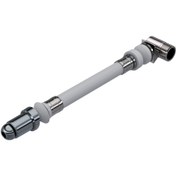 Resim İZ YAPI Asma Klozet Esnek Taharet Borusu – Dirsekli | Krom Uç | 110 mm | Kolay Montaj 