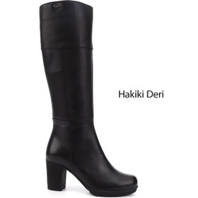 Resim Gönderi R Kadın Siyah Fermuarlı Kalın Topuklu Hakiki Deri Çizme Gkzc13444602 Siyah 