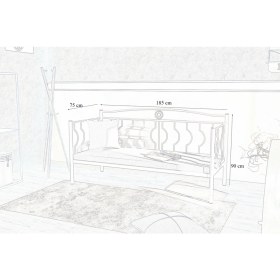 Resim Metalia Elips Minderli Sedir Siyah 