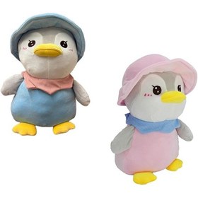 Resim Halley 40 Cm Peluş Penguen 1 Adet Beyaz - Mavi - Pembe 