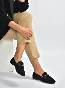 Resim V250017002 Siyah Süet Günlük Kadın Ayakkabı Siyah-süet 