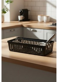 Resim Snippy Nivo - 4'lü Çekmece İçi Kaşıklık Seti Organizer Mutfak Düzenleyici Bıçaklık Kepçelik Siyah Siyah 