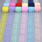Resim El işi, Kendin Yap Giyim Süsleme İçin 1 Rulo Nakışlı Beyaz Dantel Şerit, 9.14 Metre, 3.99 Cm Genişlik, Kendin Yap Dikiş Aksesuarları 