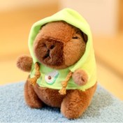 Resim 1 Adet Sevimli Kapibara Peluş Oyuncak Hoodie Tasarımlı - Yumuşak Dayanıklı Çiğneme Dirençli Küçük Köpekler ve Kediler için Evcil Hayvan Arkadaşı, Yeşil Hoodie & Beyaz Aksanlar, Rahat Hayvan Temalı Ev Dekoru, Rahat Evcil Hayvan Aksesuarı | Dekoratif Evcil Hayvan Ögesi | Sarılabilir Kumaş, Köpek Oyuncağı 