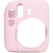 Resim Instax Mini 12 Makine Uyumlu Pembe Koruyucu Silikon Kılıf 