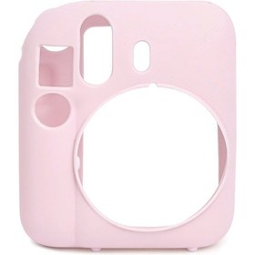 Resim Instax Mini 12 Makine Uyumlu Pembe Koruyucu Silikon Kılıf 