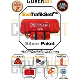 Resim Eva Trafik Seti Plus - 1 Kg Yangın Tüpü - 4 Yıllık - Kırmızı - Silver Paket 