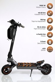 Resim PiranTech F1 Elektrikli Scooter 1000W Güç - Turuncu 