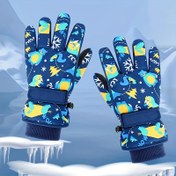 Resim 1 Çift Unisex Gençler İçin Kışlık Kayak Eldiveni, 4-13 Yaş Arası Çocuklar İçin Uygun Polar Astarlı Kar Oyunları Eldivenleri 