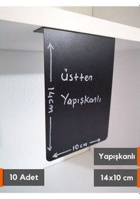 Resim 10 Ad Pvc Karatahta Siyah Etiket Pano 14x10 Cm Yapışkanlı İsimlik 