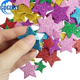 Resim 270 adet GDGDSY Holografik Simli Yıldız Stickerları - Kendinden Yapışkanlı, Çok Renkli Parıltılı Köpük Çıkartmalar El İşleri, Scrapbooklar, Tebrik Kartları, Ev & Parti Dekoru, Holografik Stickerlar 